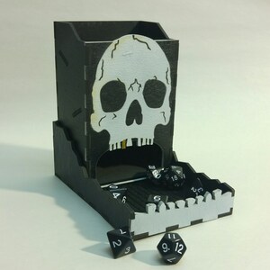 Skull Wood Folding dice tower for Tabletop Gaming - RPG | Dungeons and Dragons |  D&D | DnD | Pathfinder