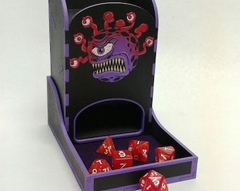 Floating Eye Hand Painted Wooden Monster Folding dice tower for Tabletop Gaming - RPG | Dungeons and Dragons |  D&D | DnD | Pathfinder