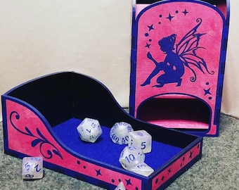 Magical Fairy Wooden Folding dice tower for Tabletop Gaming - Dungeons and Dragons D&D, DnD, Pathfinder