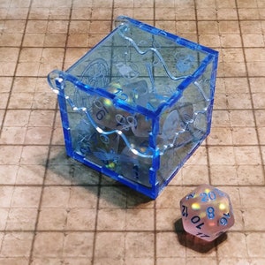 Gelatinous Cube Monster Mini Dice box Dice Jail for RPG games Lt. Blue