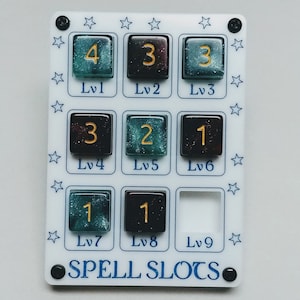Spell Slot Counter for D&D/Dungeons and Dragons Spell Counter/Dice Spell Slot Tracker/DnD 5e Spell Slot Tracking