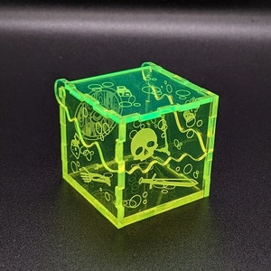 Gelatinous Cube Monster Mini Dice box Dice Jail for RPG games Neon green