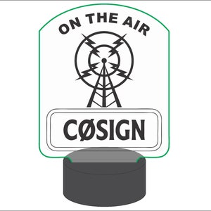 Ham Radio LED 3D Illusion Lamp - Laser Engraved - Nightlight.  Custom designs are available.  Amateur radio. Call Sign W/Remote