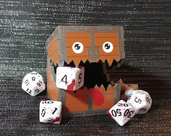 Miniatura de Mimic Monster / Caja de dados de madera / Cárcel de dados para juegos de rol
