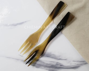 Personalized Buffalo Horn Fork, Rustic Horn Fork, Natural Personalized Utensils, Eco friendly Tableware and dinnerware, Housewarming Gift