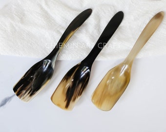 Horn Spoon 10,Rustic Horn Scoop, organic horn spoon, Natural Personalized Utensils, Eco friendly Tableware and dinnerware, Housewarming Gift