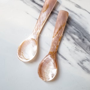 Personalized Tin Mother of Pearl Caviar Spoon,Seashell Spoon, Natural Personalized Utensils, Eco friendly Tableware and dinnerware,Egg Spoon