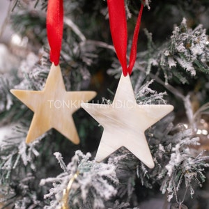 Personalized Star Horn Ornaments for Christmas Decoration, Personalized Ornament, Eco friendly Christmas decoration