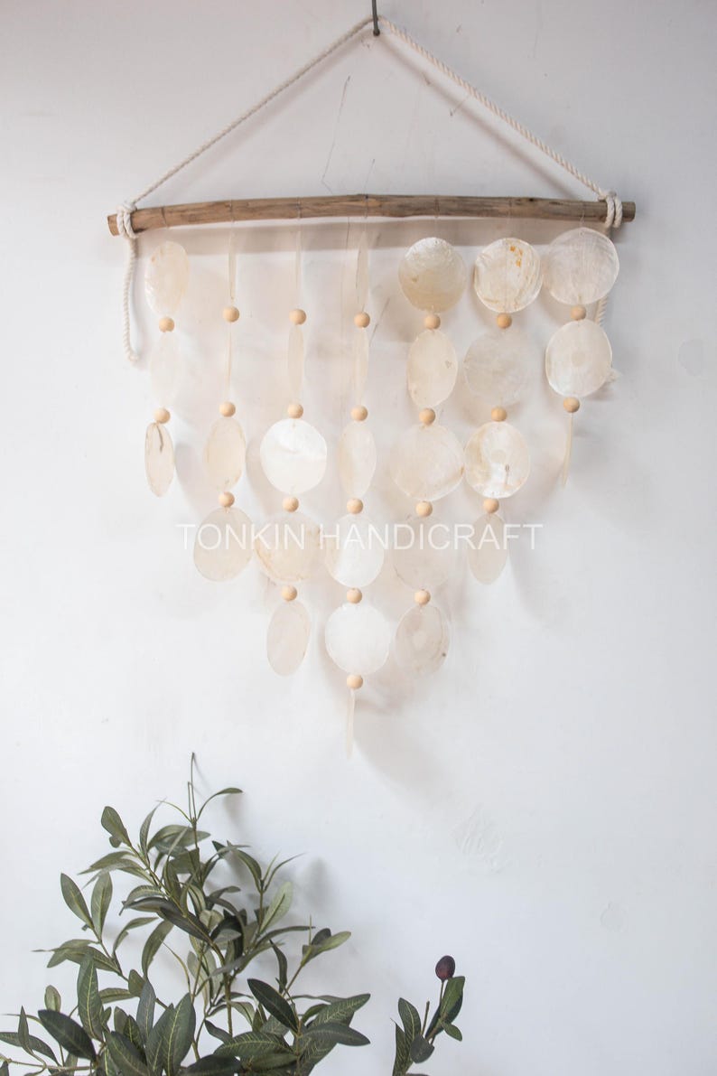 Shells Wall Design Capiz Shell Wall Hanging, Sea Shells Wall Art, Boho Shell Wall Accent ...