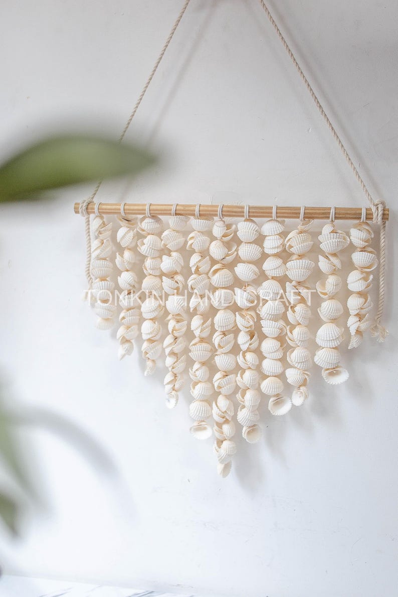 Shell Wall Hanging, Sea Shells Wall Art,shell Wall Curtain, Boho Shell ...