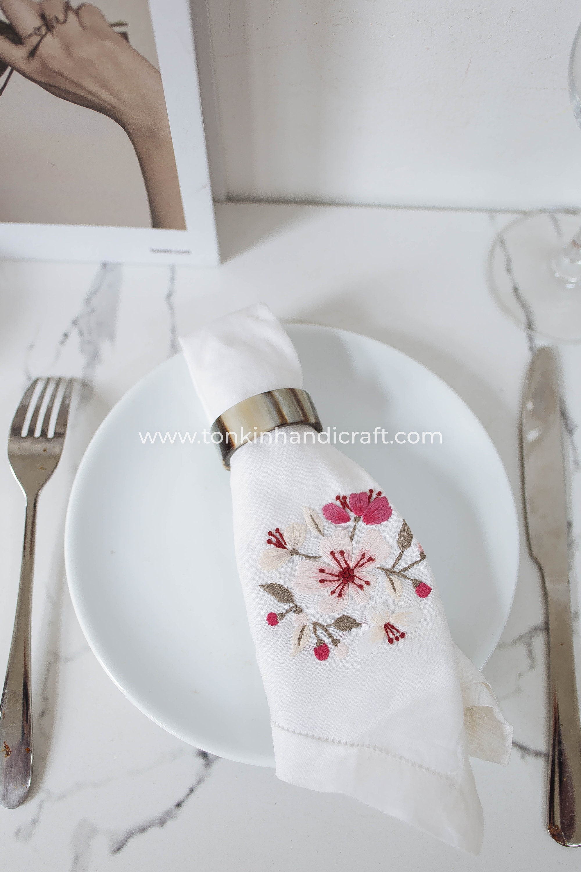 Buffalo Horn Napkin Ring, Table Decor, Boho Napkin Ring, Natural