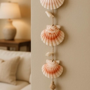 Shell Beach Garland, Seashell Garland, Beach Party Garland, Coastal Garland, Beach Home Decor, Beach Party, Housewarming Gift, Bestie Gift