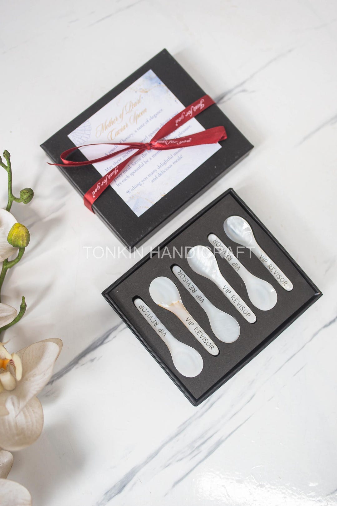 Spoon Gift Box Personalized Mother of Pearl Caviar Spoon Gift Box, Seashell Spoon Gift ...