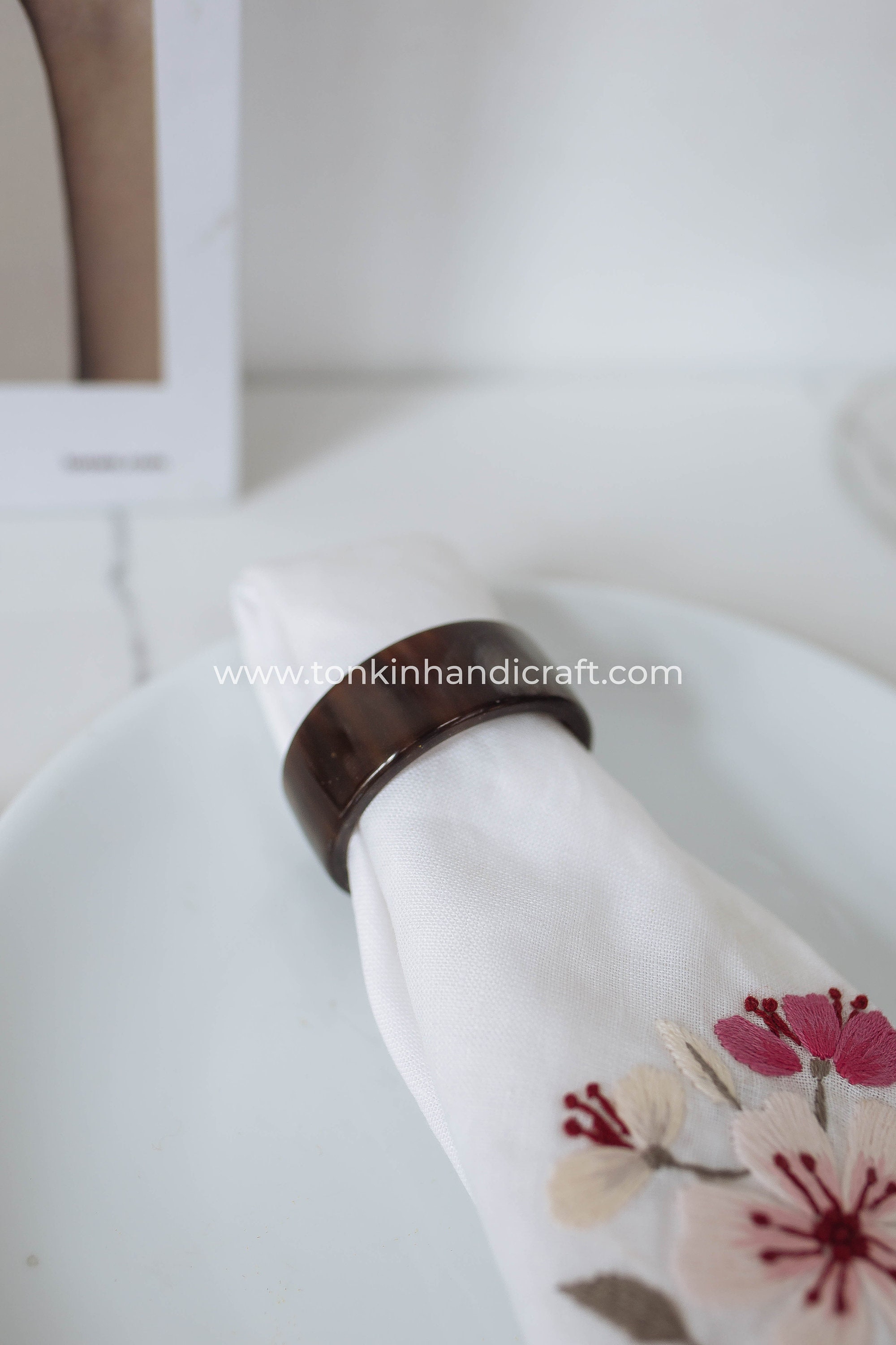 Buffalo Horn Napkin Ring, Table Decor, Boho Napkin Ring, Natural