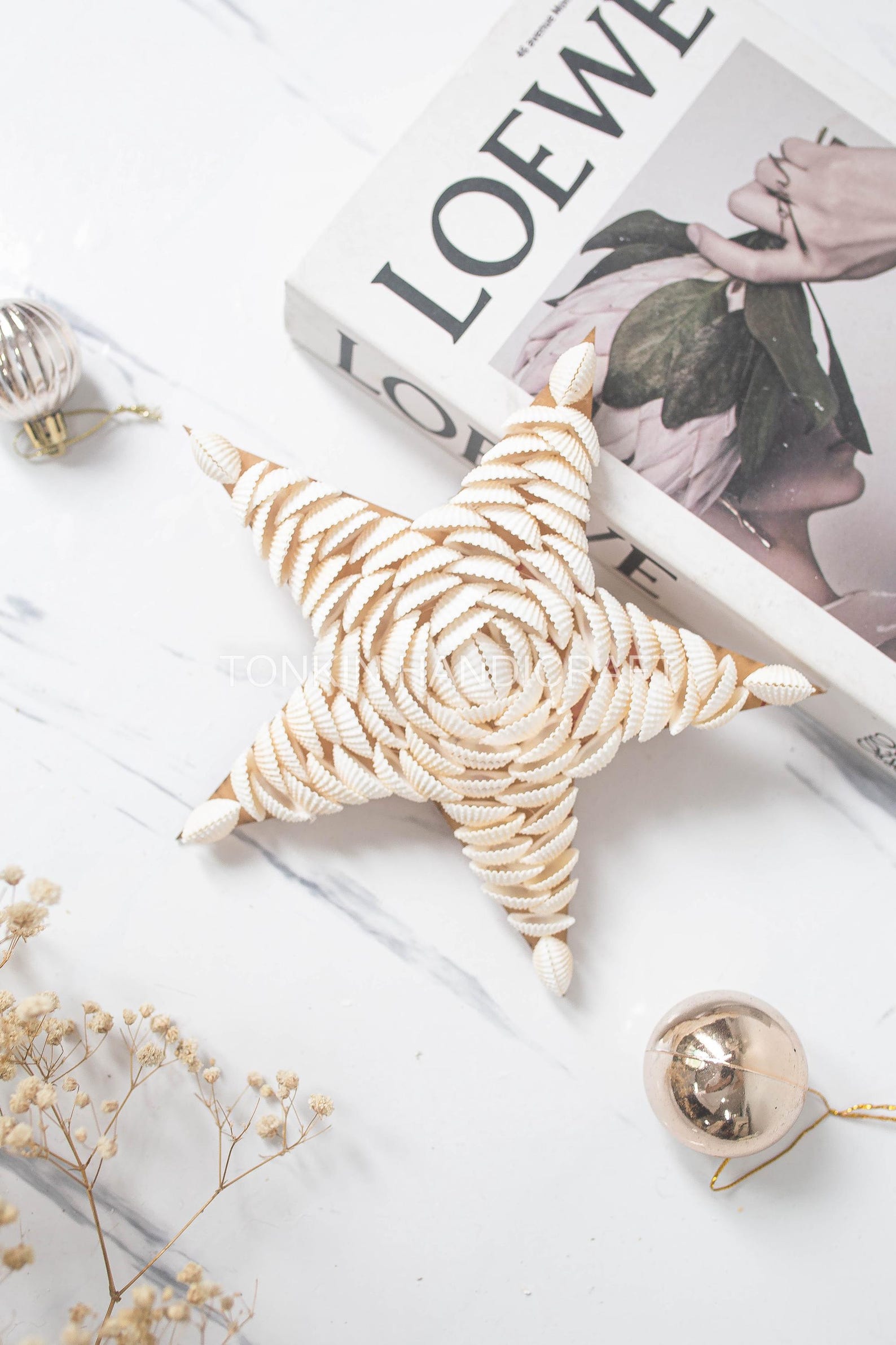 Christmas Shell Tree Topper, Coastal Nautical Boho Christmas Star ...