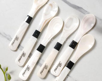 Mother of Pearl Seashell Caviar Spoon 01, Natural Personalized Utensils,Serving Spoon,Natural Unique Spoon, Rare Caviar Spoon, Shell Scooper