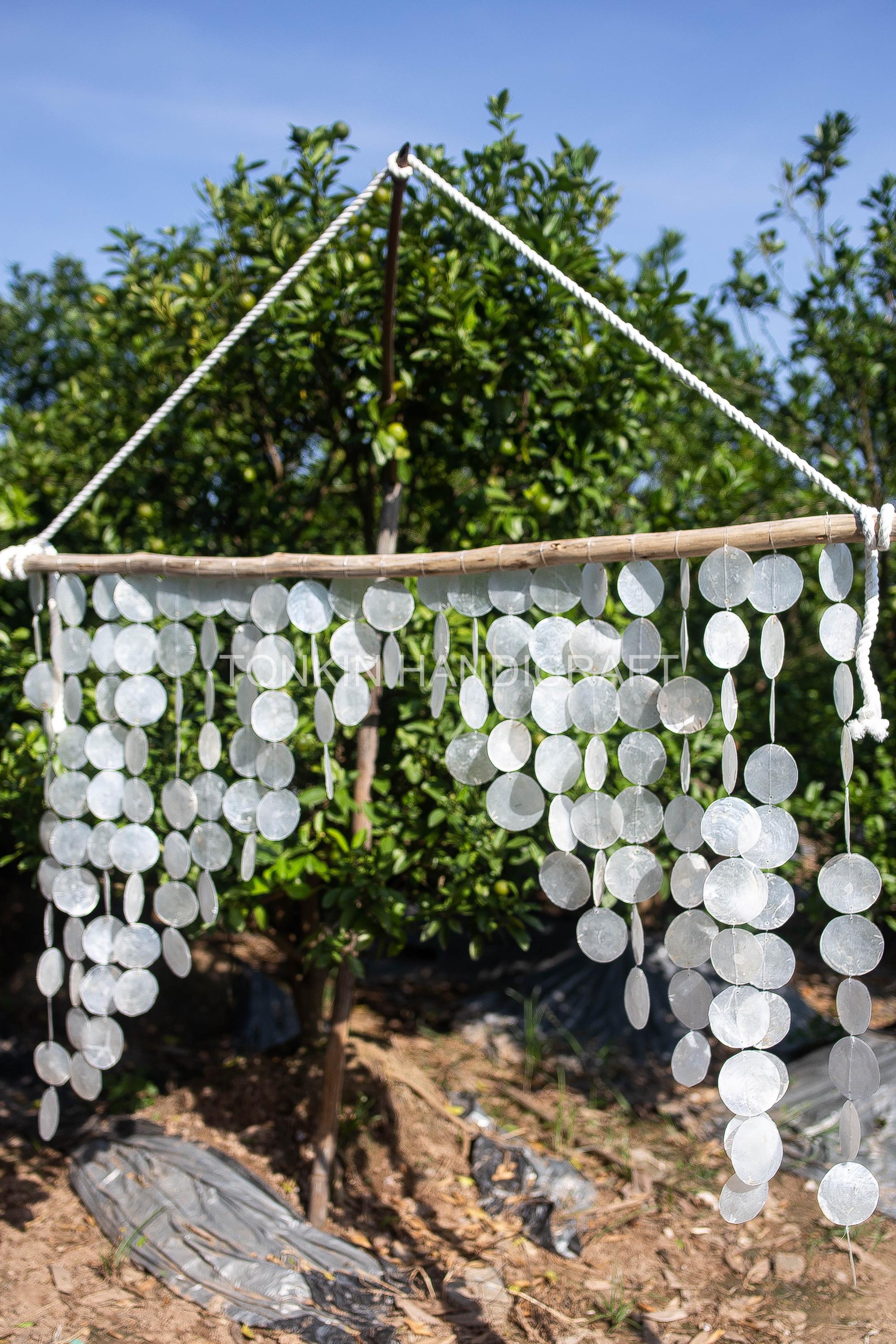 Capiz Shell Wall Hanging, Sea Shells Wall Art, Shell Wall Curtain, Boho ...