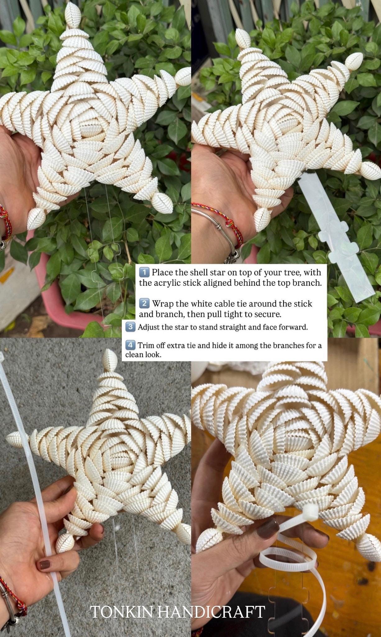 Christmas Shell Tree Topper, Coastal Nautical Boho Christmas Star ...