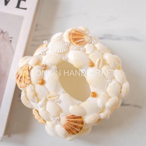 Seashell Tissue box, Seashell Tissue Box Holder, Beach Wedding Gift, Coastal Decor, Seashell Gift, Beach Decor, Beach Pearl Tissue box