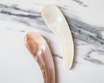 Moo Mother of Pearl Personalized Seashell Caviar Spoon, Cream Spoon, Natural Utensils, Eco friendly Tableware and dinnerware
