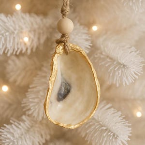 Oyster Shell Christmas Ornament, Oyster Christmas Gift Ornament, Personalized Coastal Beach Decor, Shell Christmas, Shell Gift Ornament