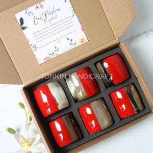 Geschenk Büffelhorn-Serviettenring, Tischdekoration, Boho-Serviettenring, natürliche personalisierte Utensilien, umweltfreundliches Geschirr & Geschirr, Housewarming