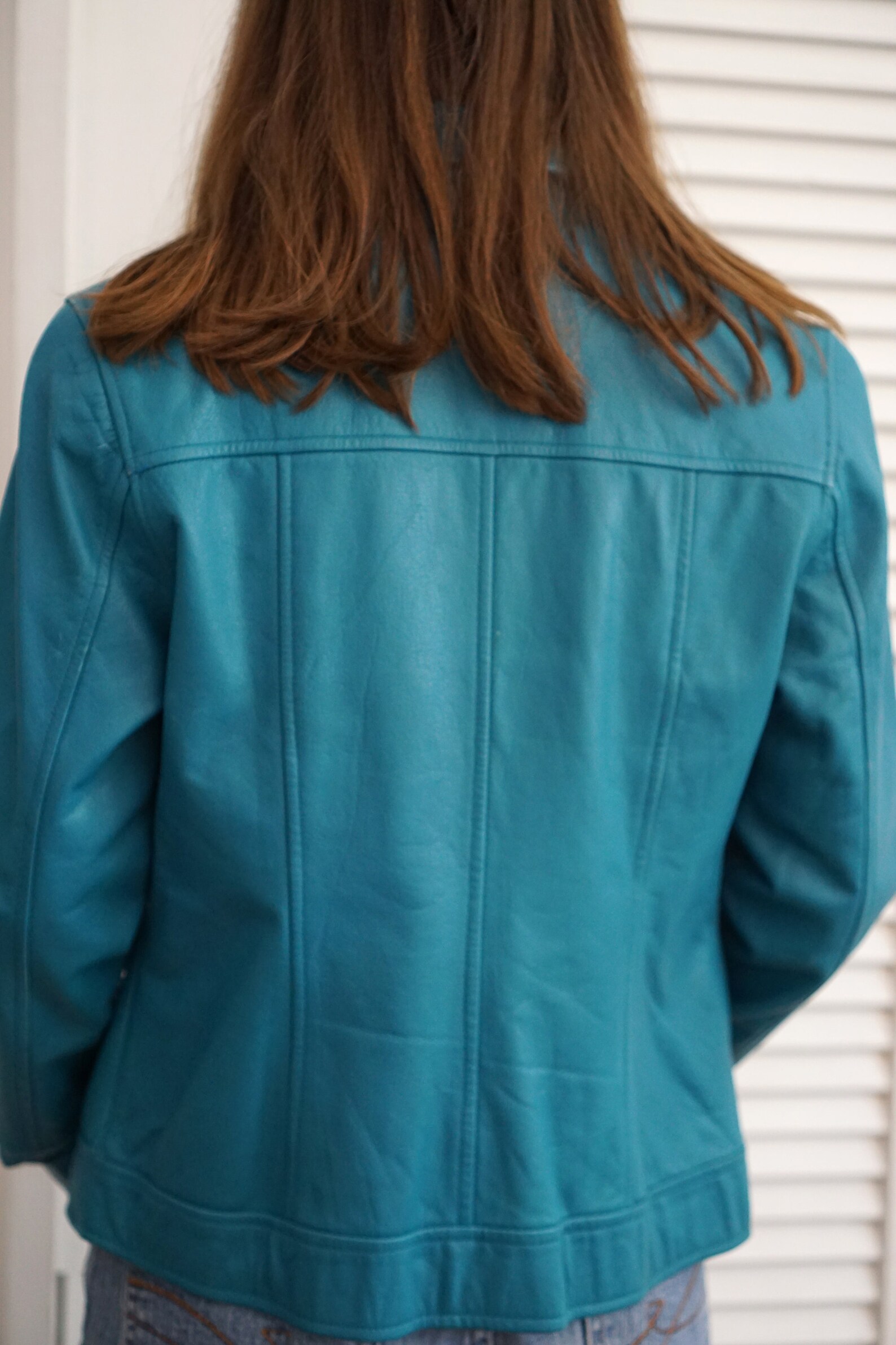 Women's Turquoise Leather Jacket Etsy