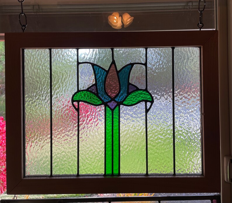 Framed Stained Glass Window Etsy