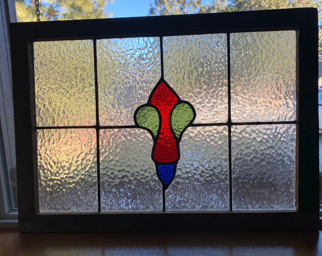 Framed Stained Glass Window Etsy