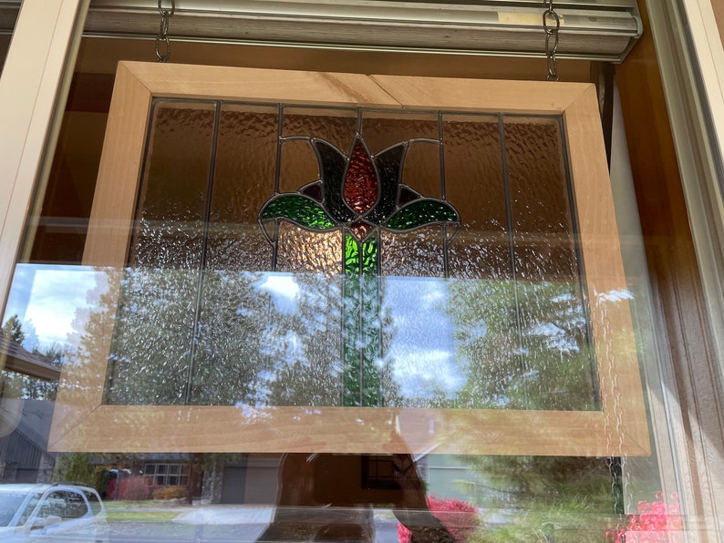 Framed Stained Glass Window Etsy