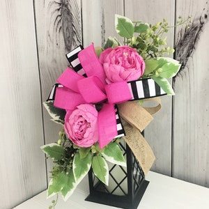 Pink Peony Lantern Swag, Spring Lantern Swag, Spring Lantern Topper, Spring Lantern Decor, Front Porch Decor, Centerpiece Bow