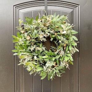 Olive Wreath for Front Door, Year Round Greenery Wreath, Olive Branch Wreath, Olive Leaf Wreath, Double Door Wreaths, Everyday Wreath