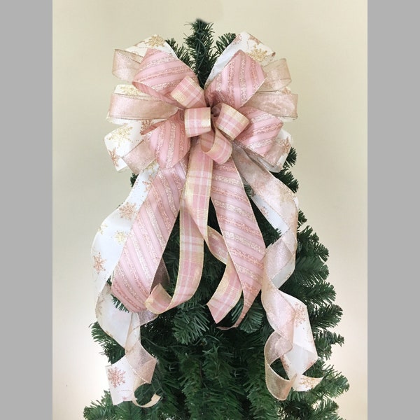 Christmas Tree Topper Bow Etsy