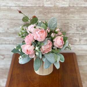 Pink Roses Centerpiece, Mini Arrangement for Mother's Day, Table Centerpiece, Artificial Flower Arrangement, Centerpiece for Easter