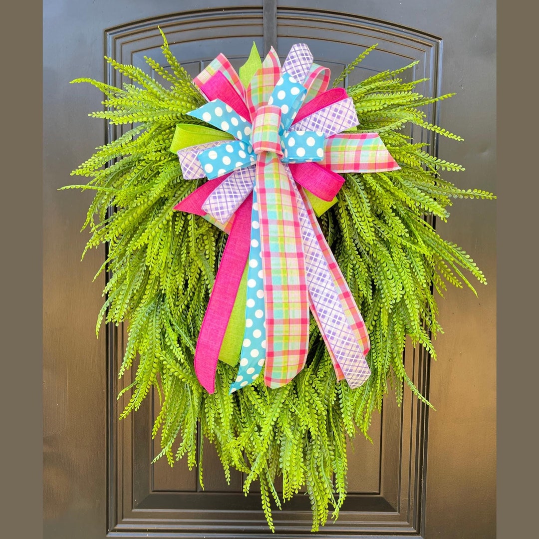 Spring Bead Grass Wreath, Saw Grass Wreath for Front Door, Custom Year ...