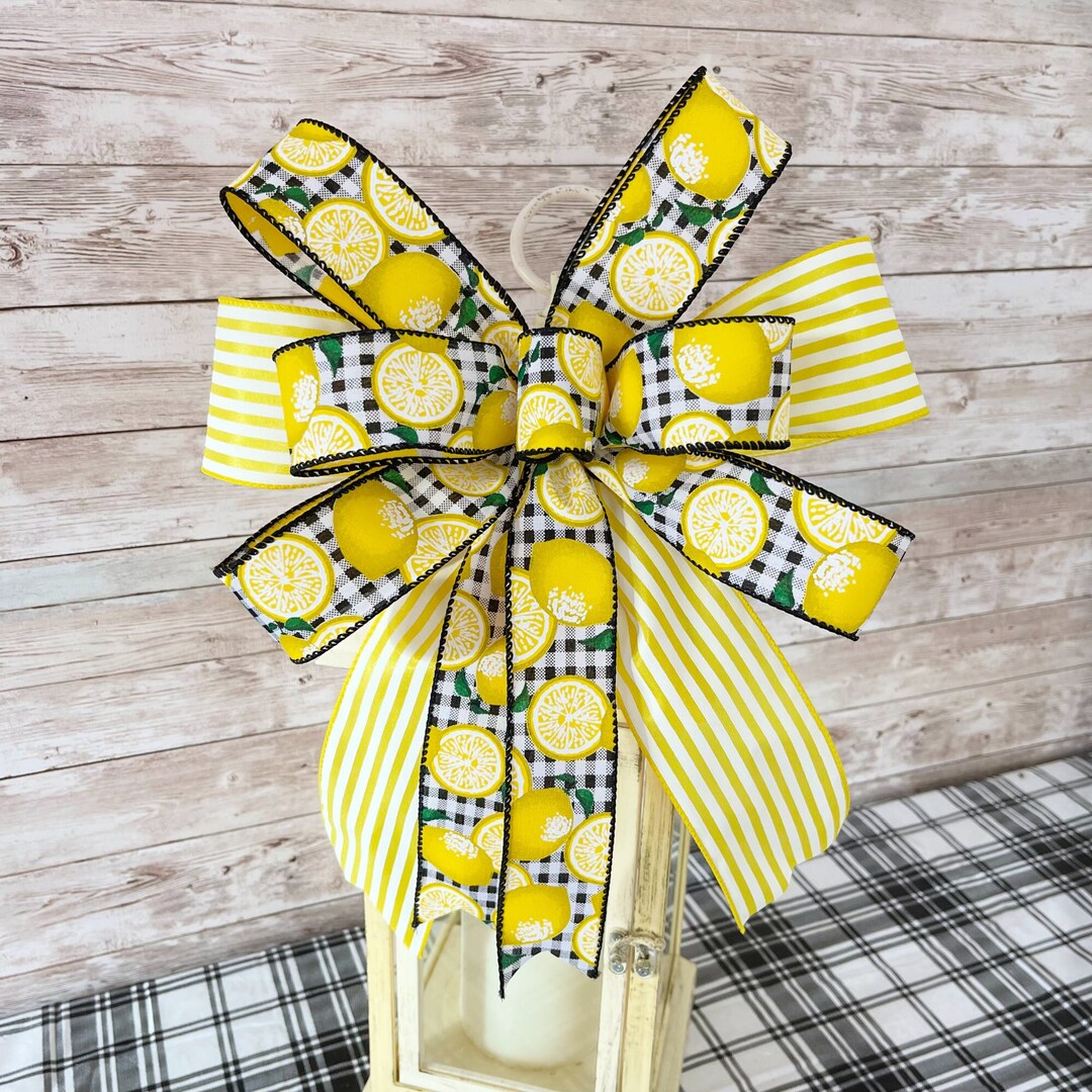 Lemon Wreath Bow, Summer Lemon Decor. Summer Wreath Bow With Lemons ...