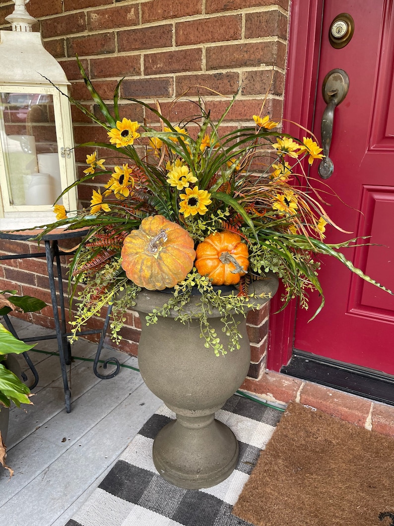 Fall Front Porch Planter Fall Urn Filler for Outdoors Fall Etsy