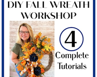 DIY Fall Wreath Tutorial, How to Make a Fall Wreath, Wreath Tutorials for Front Door, DIY Wreath Video, DIY Fall Wreath Bow Tutorial