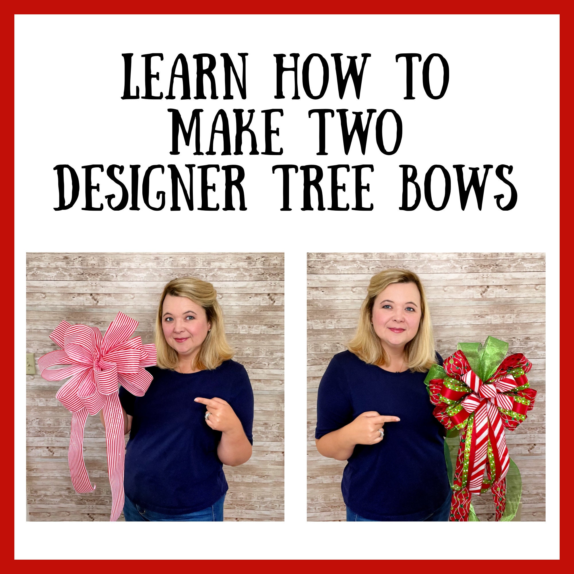 How to Make a Christmas Tree Bow Christmas Tree Bow Tutorial Etsy