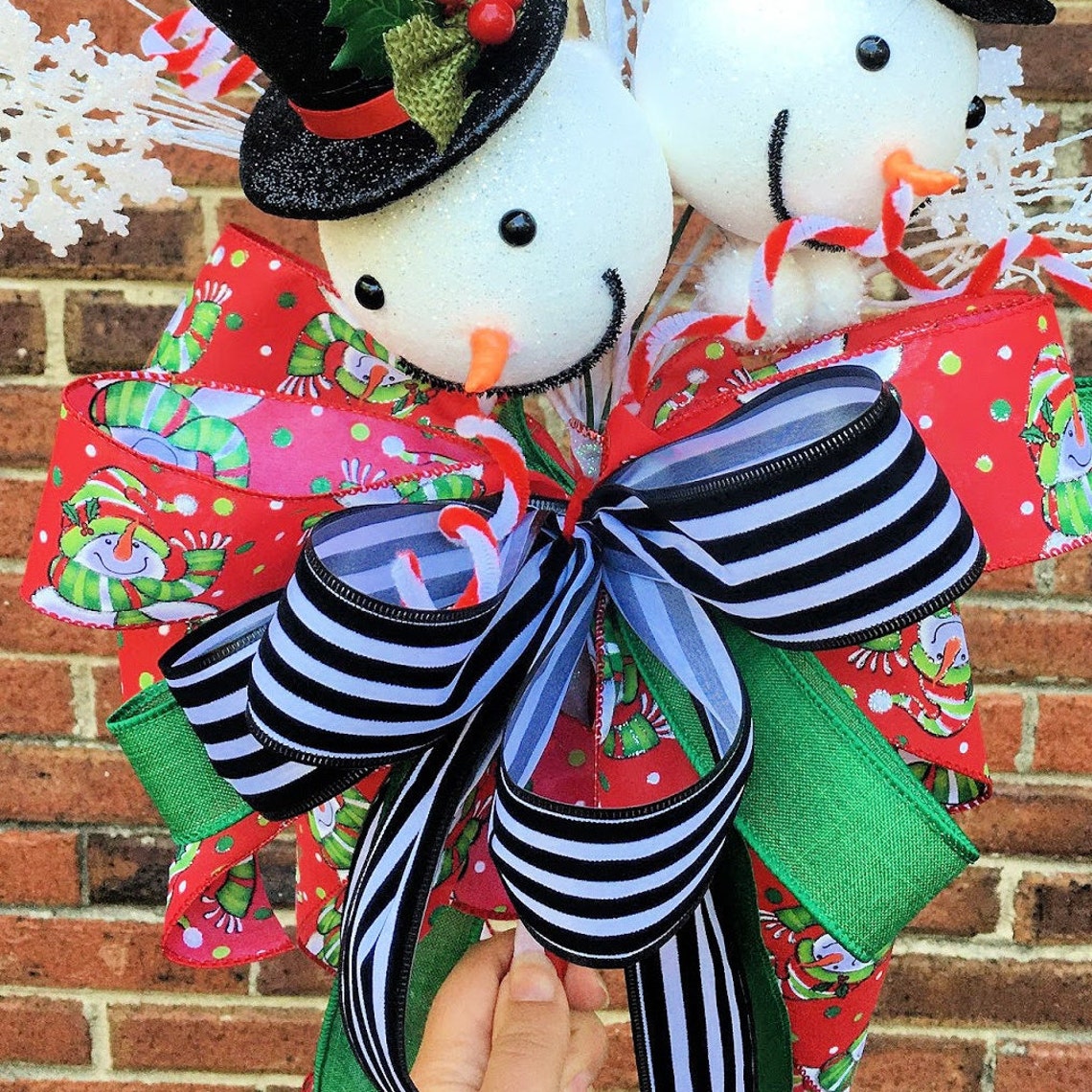 Snowman Tree Topper for Christmas Tree Snowflake Tree Topper Etsy