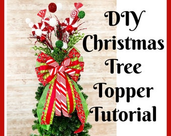 How to Make a Christmas Tree Topper, Christmas Tree Topper Bow Tutorial, DIY Christmas Tree Decor, How to Video, How to Make a Bow