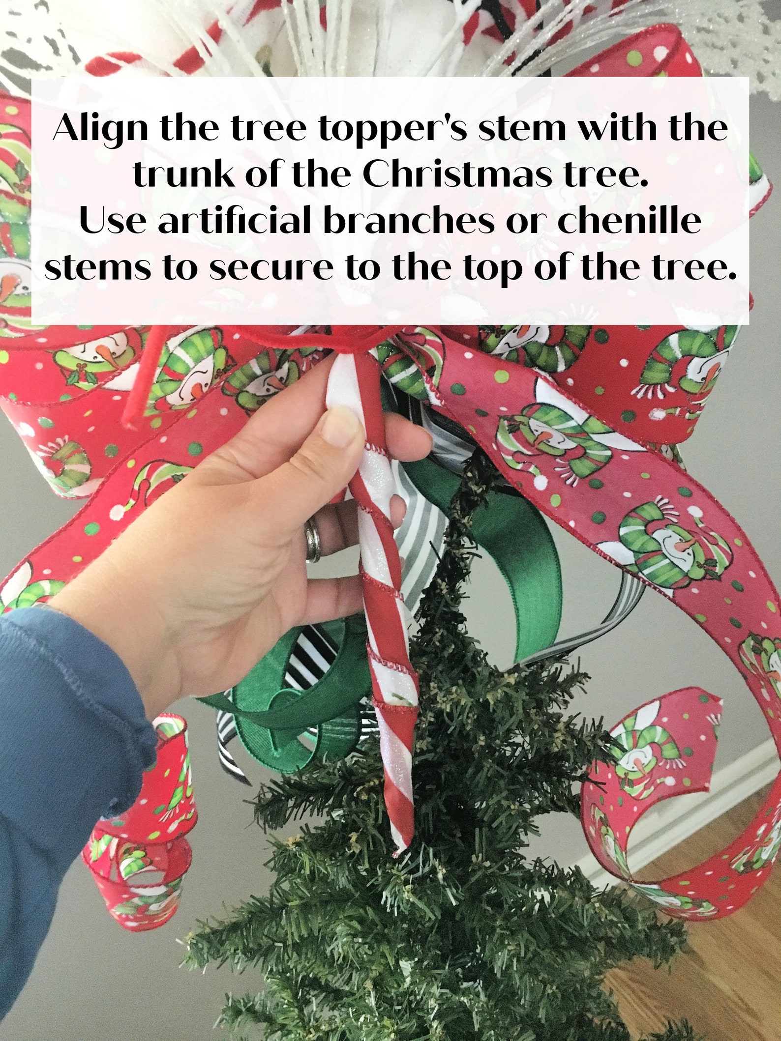 Whimsical Tree Topper Red and Green Tree Topper Christmas Etsy