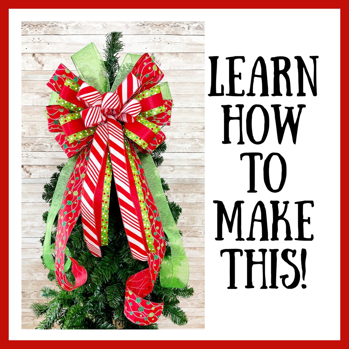 How to Make a Christmas Tree Bow Christmas Tree Bow Tutorial Etsy