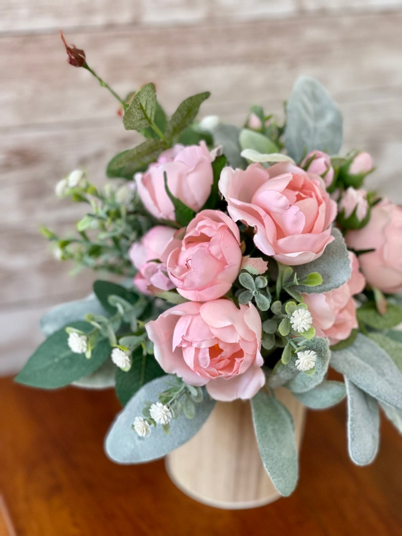 Pink Roses Centerpiece Mini Arrangement for Mother's Day Etsy