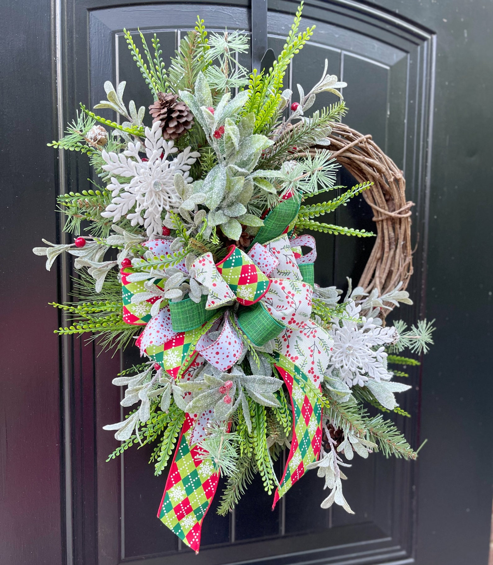 Christmas Grapevine Wreath for Front Door Traditional Etsy