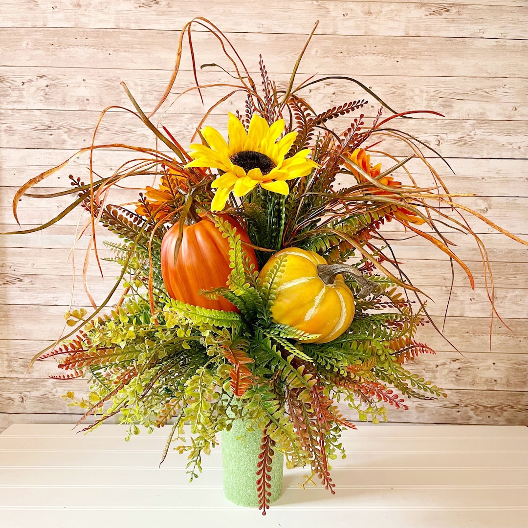 Fall Cemetery Flowers for Vase, Cemetery Decoration, Artificial Flowers