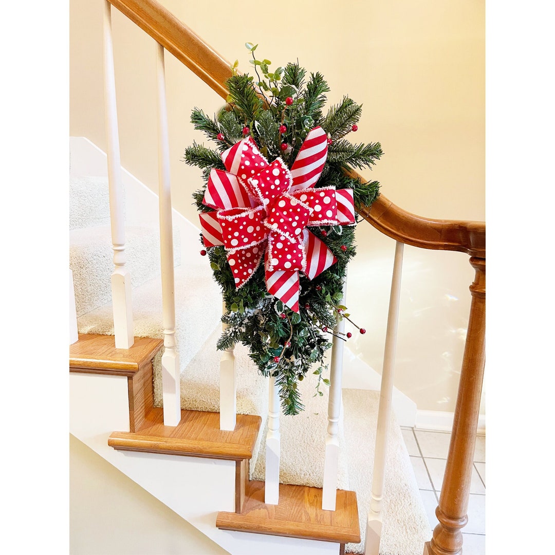 Christmas Swag for Stairs Christmas Stair Decor Christmas Etsy UK