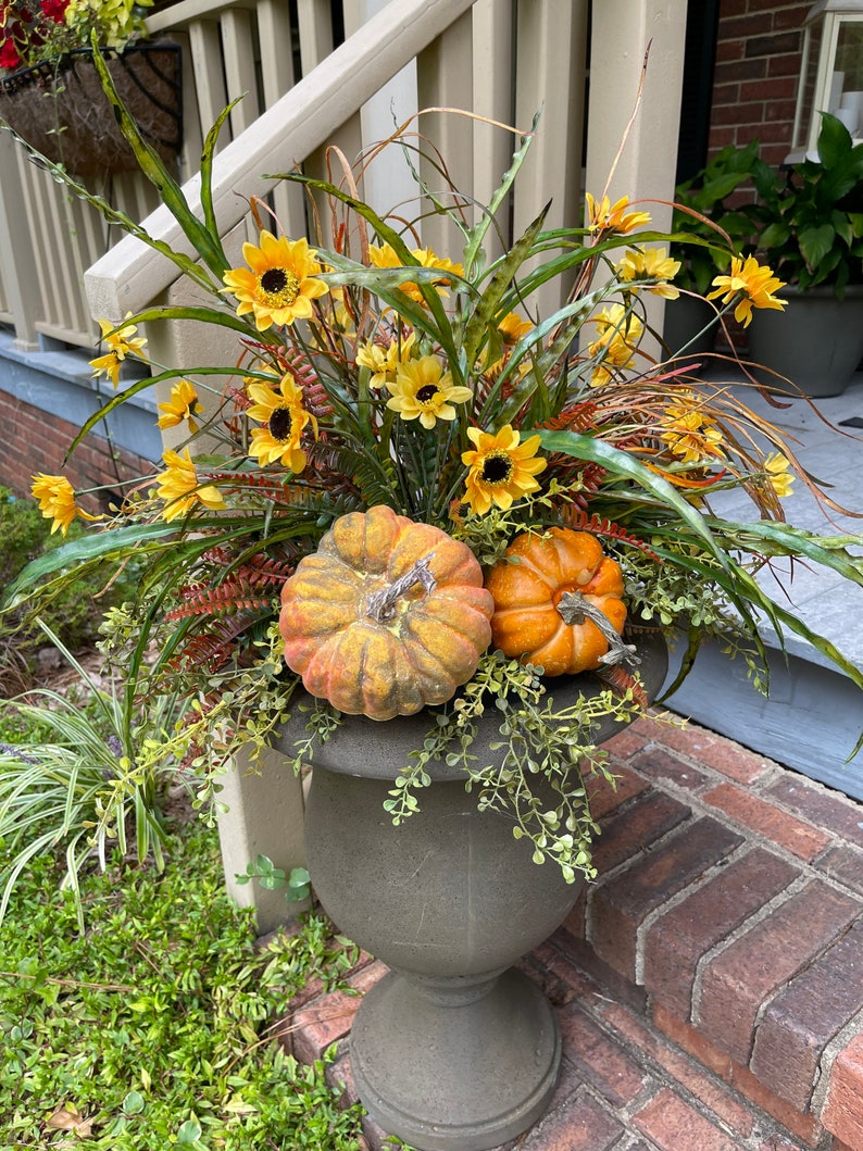 Fall Front Porch Planter Fall Urn Filler for Outdoors Fall Etsy