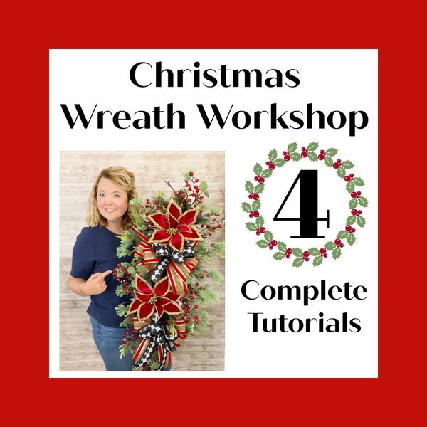 DIY Christmas Wreath Tutorial, How to Make a Christmas Wreath, Wreath Tutorial, DIY Wreath Video, DIY Christmas Wreath Bow Tutorial