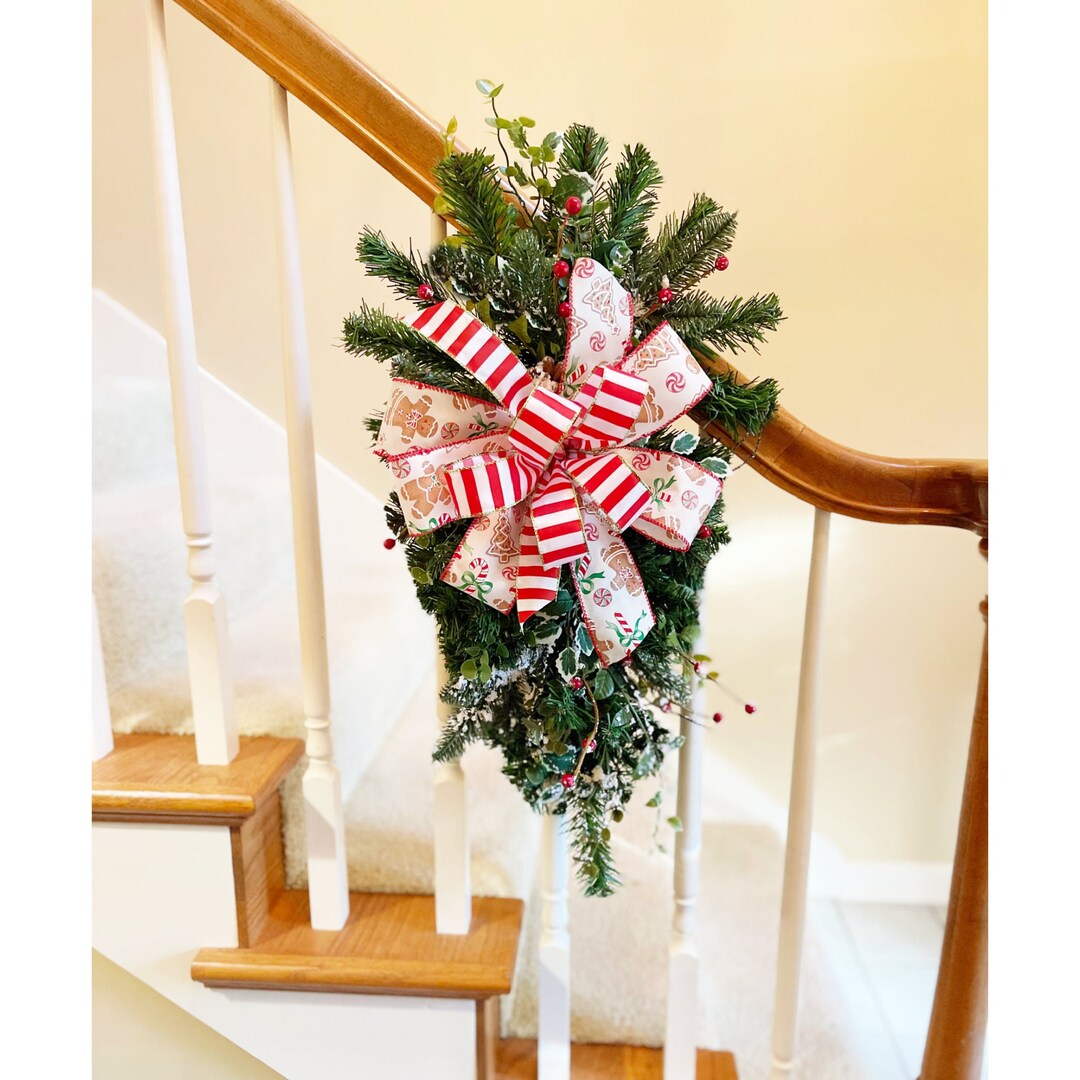 Christmas Swag for Stairs Christmas Stair Decor Christmas Etsy